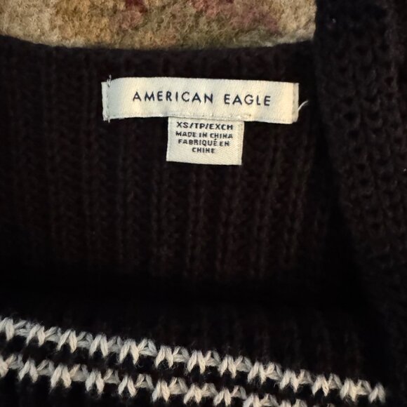 American Eagle Outfitters Womens Top XS Black White Striped Knit Tank - Picture 4 of 8